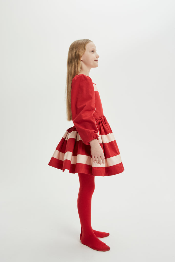 THE MIDDLE DAUGHTER AW24  PUT A SPIN ON IT DRESS in GLACE CHERRY