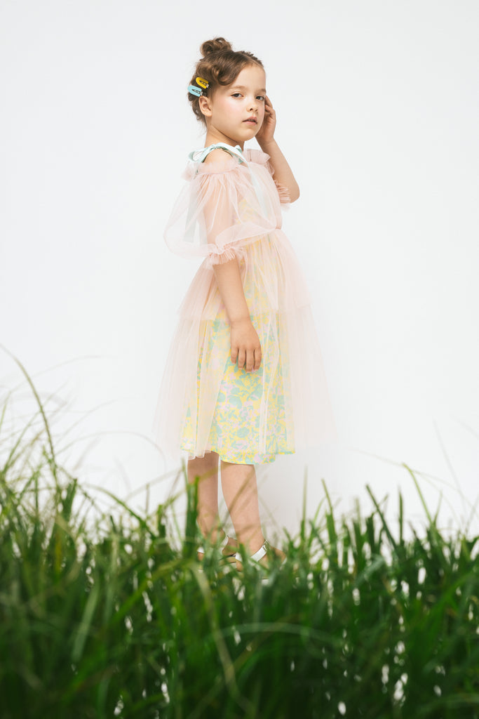 PAADE MODE "RETURN TO NATURE" Tulle Maxi Dress Anemone in Pink and Yellow