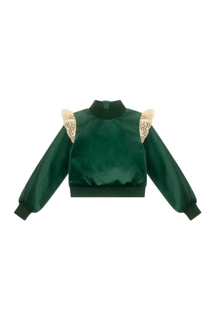 THE MIDDLE DAUGHTER AW24  SIDE HUSTLE Top EMERALD CITY VELVET