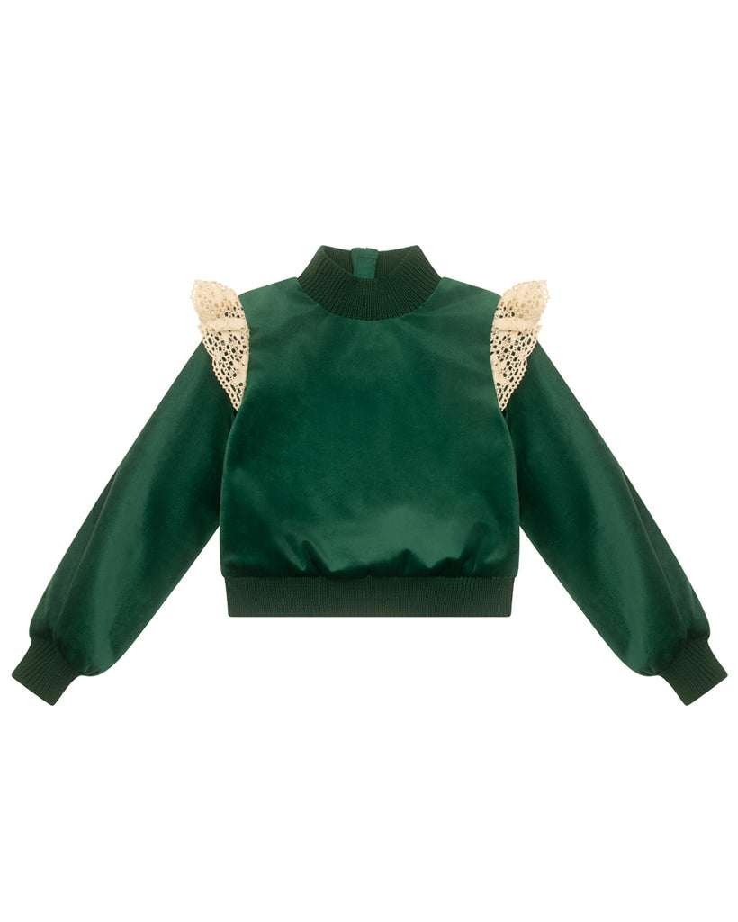 THE MIDDLE DAUGHTER AW24  SIDE HUSTLE Top EMERALD CITY VELVET