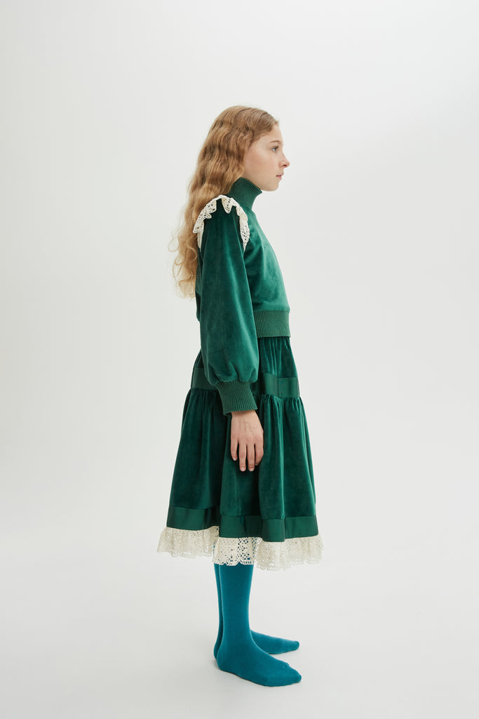 THE MIDDLE DAUGHTER AW24  SIDE HUSTLE Top EMERALD CITY VELVET