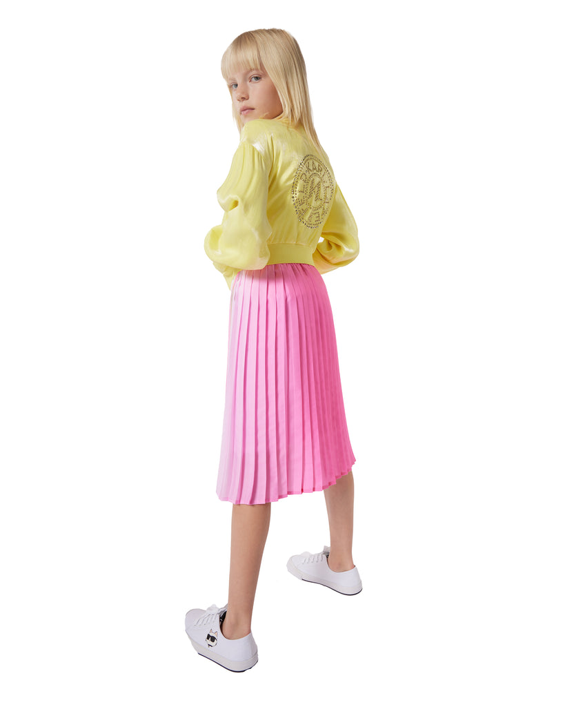 KARL LAGERFELD SS24 Pink Pleated Midi Skirt