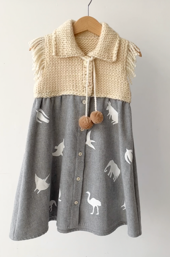 TAGO Combination Knit and Wool Dress