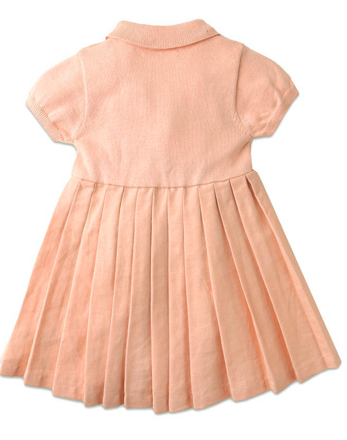 GINGERSNAPS SS24 Baby Marina Combination Dress with Knit top and Pleated Linen Skirt