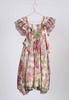 PERO KIDS Silk Cotton Floral Gingham Back Bow Dress