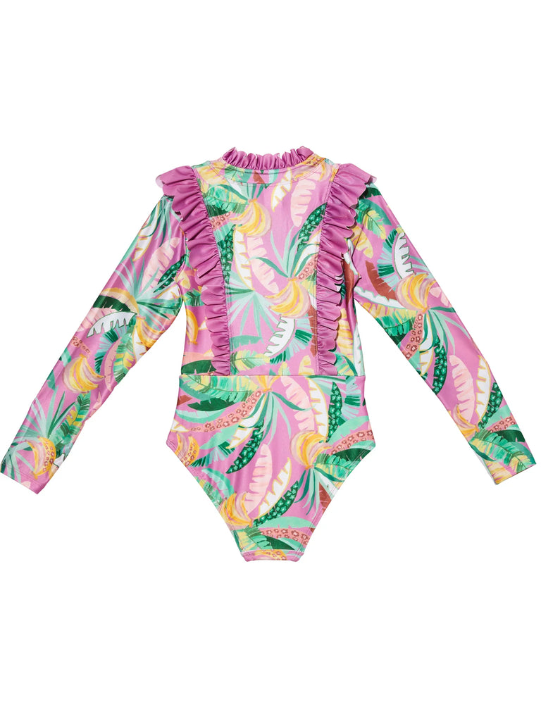 TUTU DU MONDE "Copocabana" Resort 2024 One-Piece Long Sleeve Swimsuit in Palm Leaf