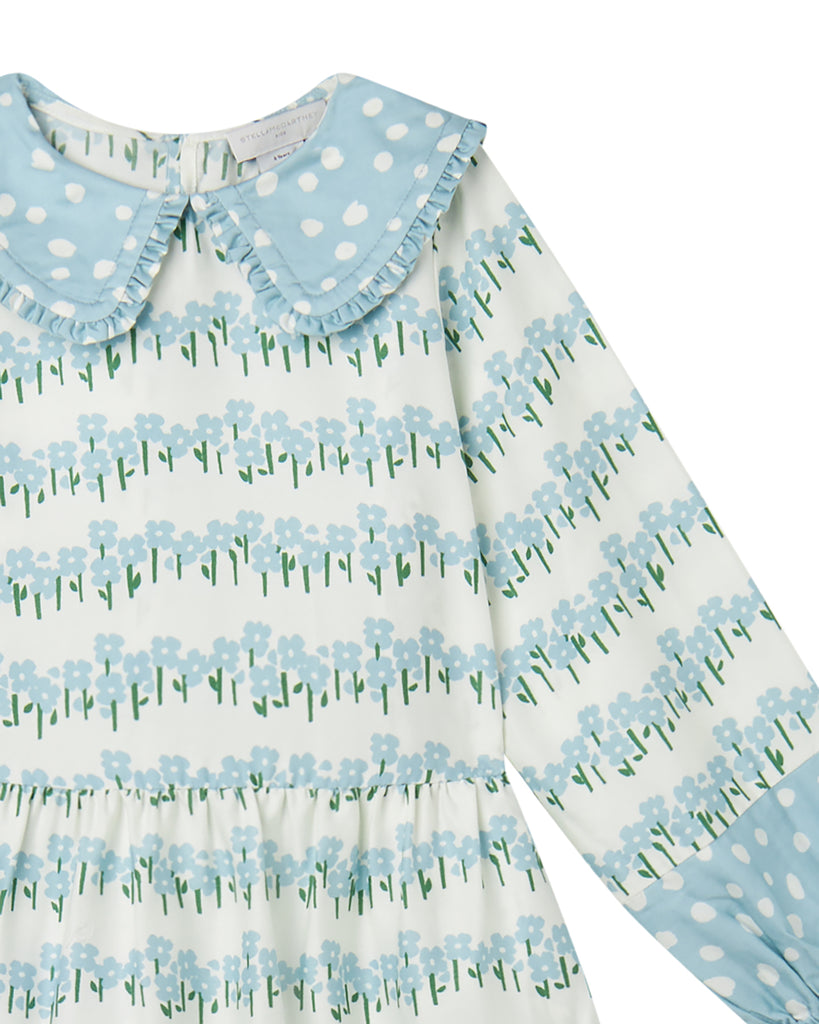 STELLA MCCARTNEY GIRL FARM FLOWERS DRESS WITH COLLAR