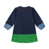 STELLA MCCARTNEY GIRL FARMYARD APPLIQUE DENIM DRESS WITH HOUSE PATCH DETAILS