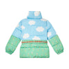 STELLA MCCARTNEY GIRL PUFFER JACKET WITH SKY AND GRASS PRINT