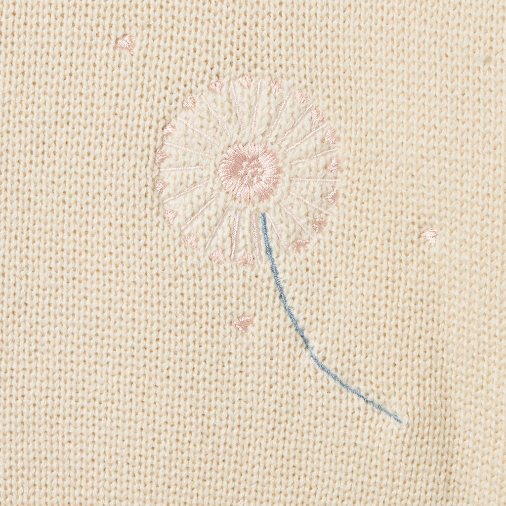 STELLA MCCARTNEY GIRL KNIT SWEATER WITH EMBROIDERED DANDELIONS