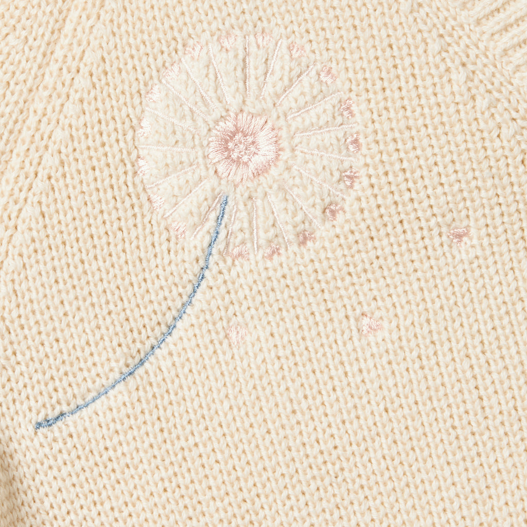 STELLA MCCARTNEY GIRL KNIT CARDIGAN WITH EMBROIDERED DANDELIONS