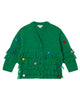 STELLA MCCARTNEY GIRL KNIT FRINGED CARDIGAN WITH POMPOMS