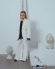 UNLABEL FW23 Love Wide Leg Pants in White Corduroy Velvet