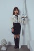 UNLABEL FW23 Curious Bow Blouse in Vanilla and Black