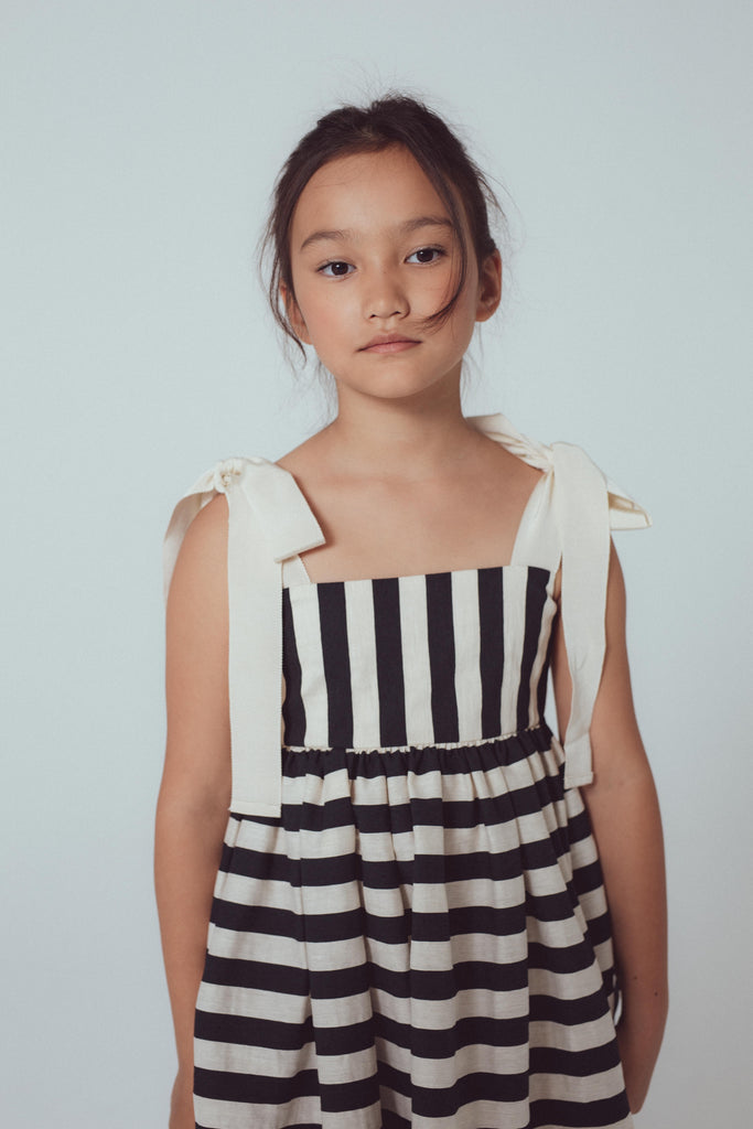 UNLABEL SS24 Paul Sleeveless Dress in Milk Stripes