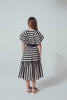 UNLABEL SS24 Zoey Puffy Sleeve Dress in Milk and Black Stripe