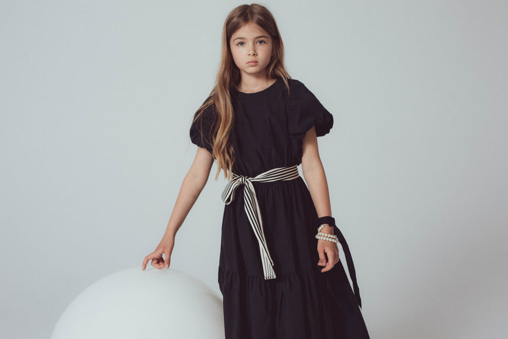 UNLABEL SS24  Mason Puffy Sleeve Dress in Black