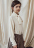 UNLABEL FW24 Bradden Bow Tie  Blouse Top in Vanilla