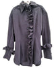 UNLABEL FW24 Baird Ruffle Blouse Top in Soft Black