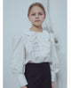 UNLABEL FW23 Content Ruffle Blouse in Pearl White