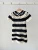 TAGO AW2024 Knitted Fringe Striped Mohair Dress