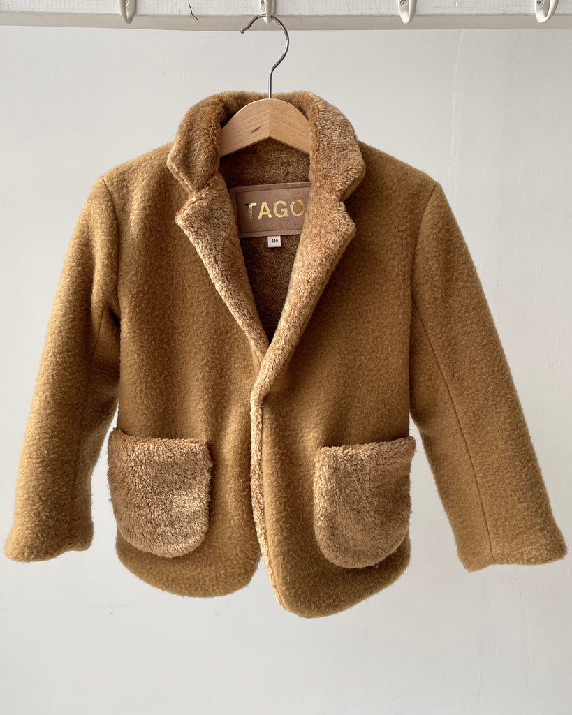 TAGO AW2024 Fluffy Blazer Jacket in Camel