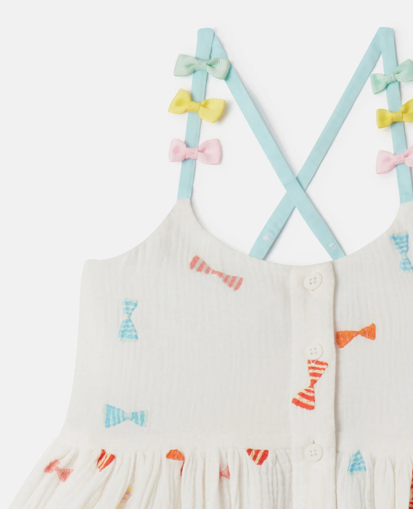 STELLA MCCARTNEY KIDS Bows Gauze Strappy Cami Dress