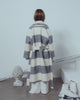 UNLABEL FW23 Friendly Coat in Milk and Grey Stripes