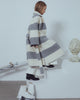 UNLABEL FW23 Friendly Coat in Milk and Grey Stripes