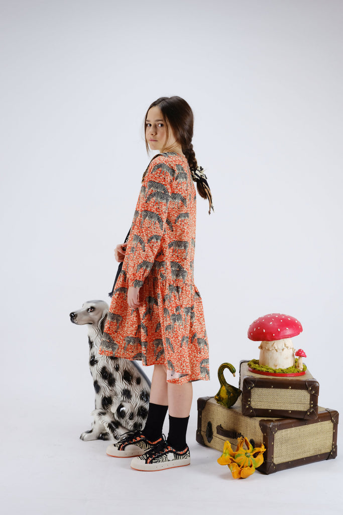 WOLF AND RITA "Bill & Tilda" Doroteia Dress in Zebra Garden