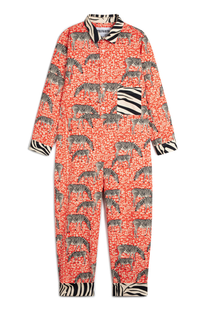 WOLF AND RITA "Bill & Tilda" Miguel Jumpsuit in Zebra Garden