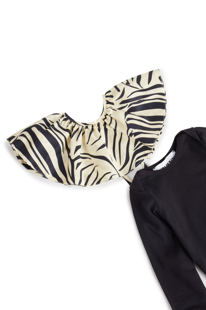 WOLF AND RITA "Bill & Tilda" Aurora and Luisa Zebra Black Onesie and Bottom Baby Set