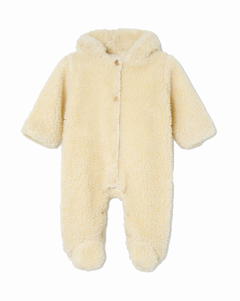 MY LITTLE COZMO "MANIFESTO n°1" Baby Faux Shearling Pram Jumpsuit