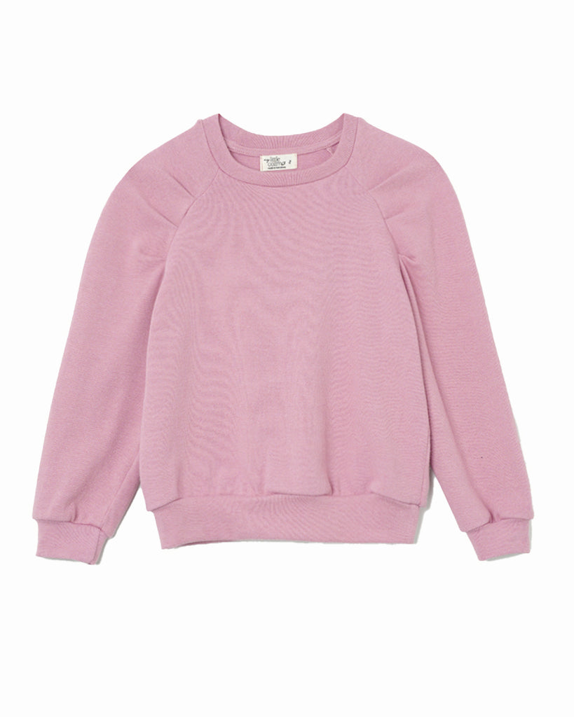 MY LITTLE COZMO "MANIFESTO n°1" Soft Knit Puff Sweater in Pink