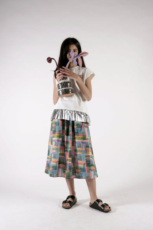 WOLF AND RITA "An Ode To Summer" SILVINA MIKADO MIDI SKIRT