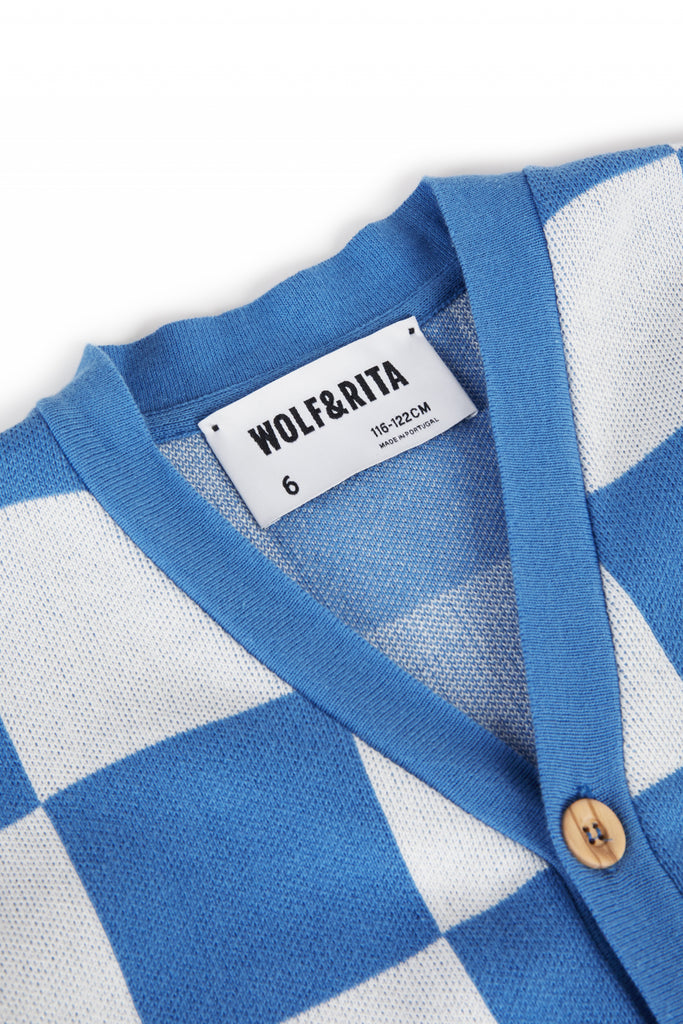 WOLF AND RITA "An Ode To Summer" SAMUEL CHECK KNIT CARDIGAN