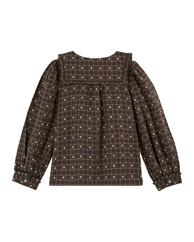 EMILE ET IDA AW24 Embroidered Checkered Blouse Top