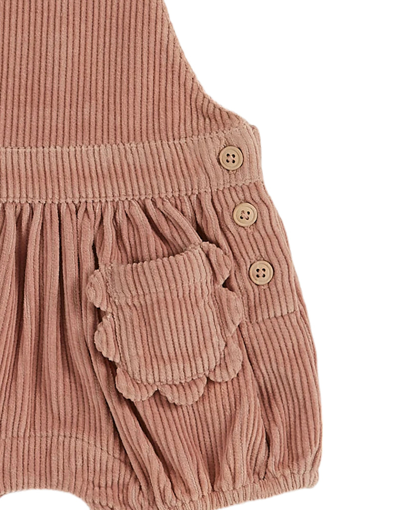 EMILE ET IDA AW24 Baby Corduroy Overalls Scalloped Shorts