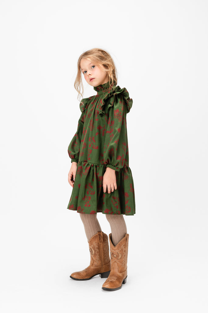 PAADE MODE "WINTER MEADOW" Cotton Green Dale Dress in Geneva