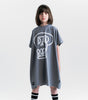 NUNUNU SS24 KOOKY SKULL BOX T-SHIRT DRESS in Concrete